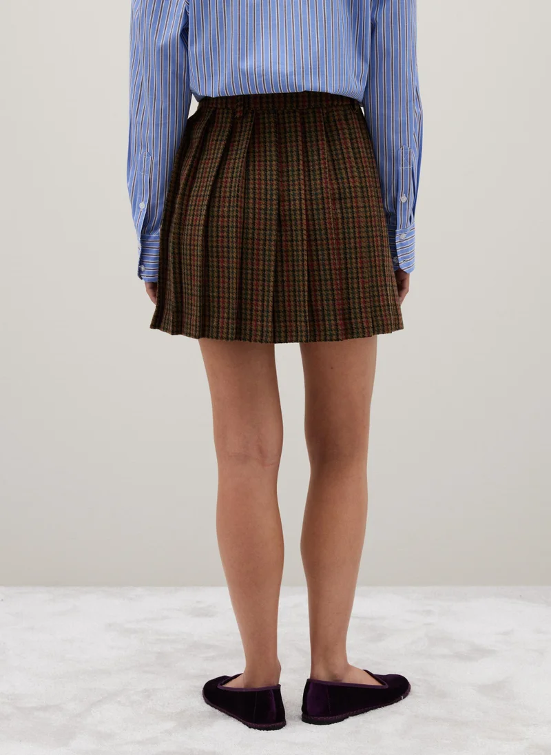 Ovs  OVS Brown Wool-Blend Pleated Skirt for Women | Best Price UAE